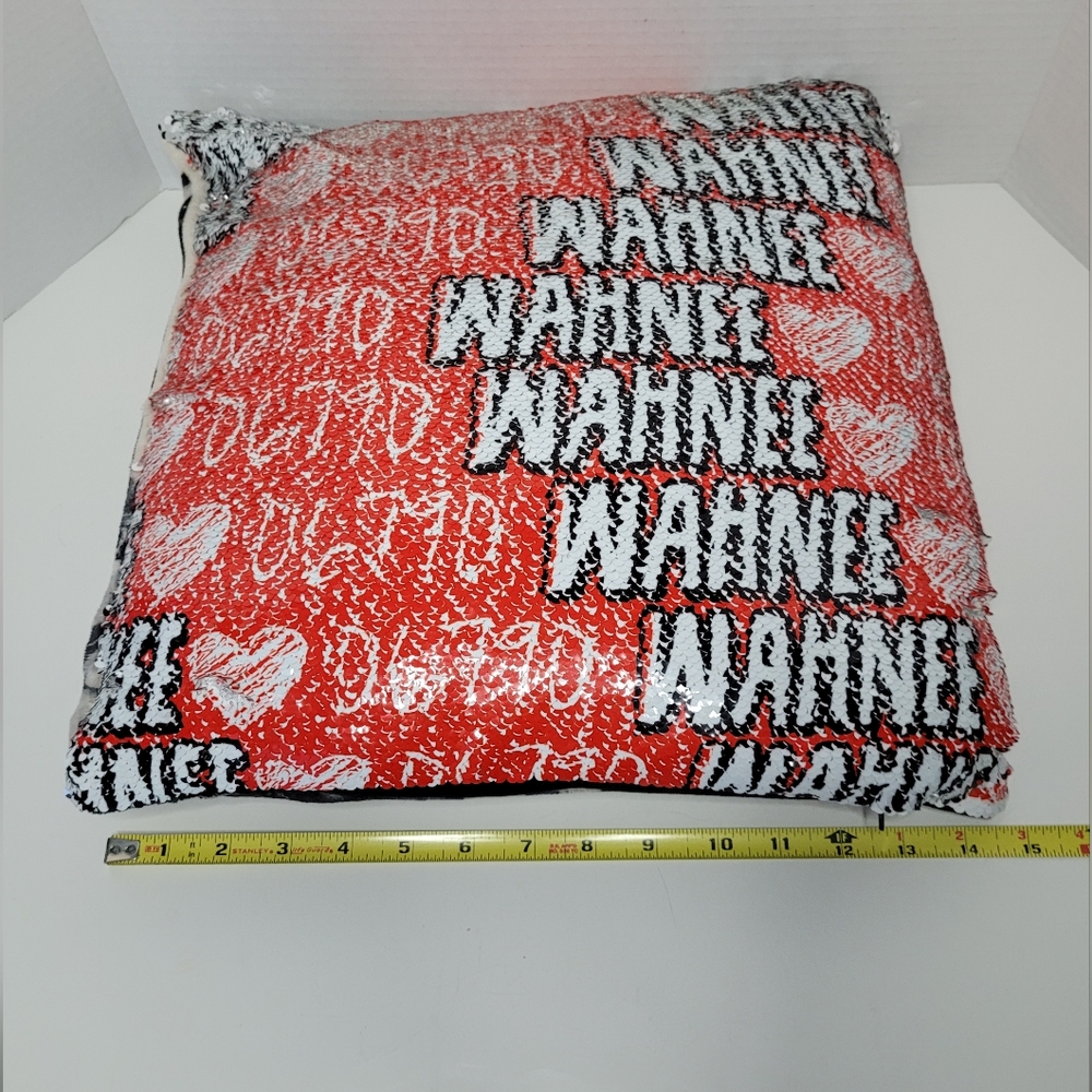 Wahnee Flip Sequins Zipper Throw Pillow - Picture 9 of 12